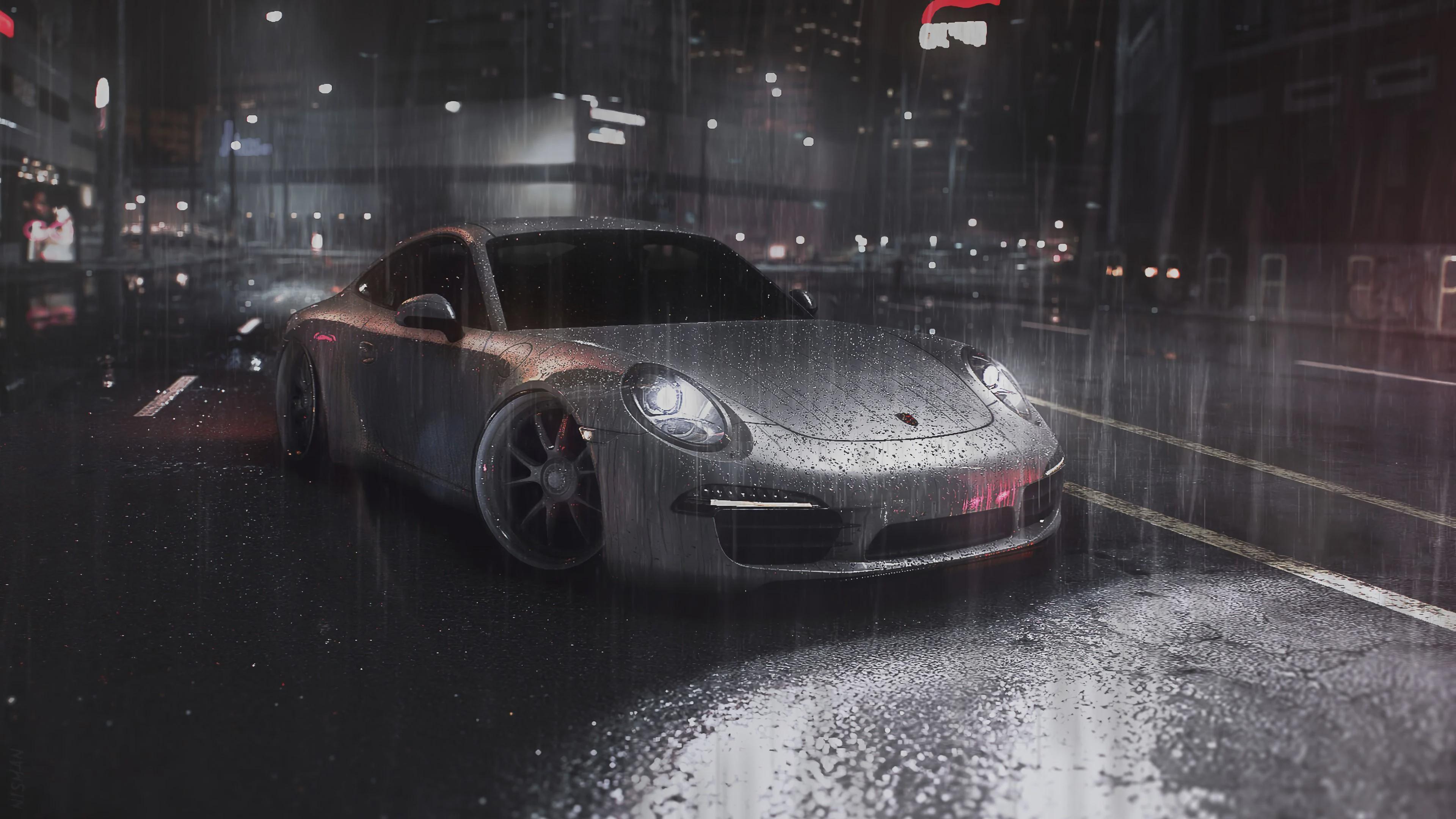3840x2160 Porsche in Rain [3840x2160]