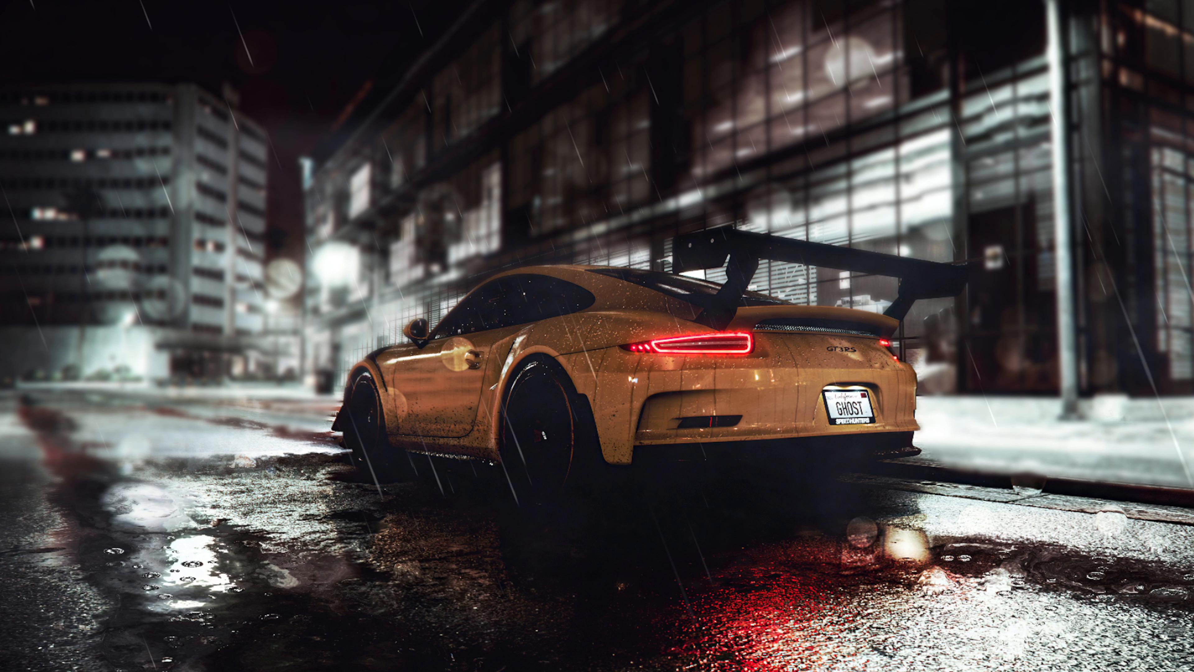 3840x2160 Porsche Rain Wallpaper