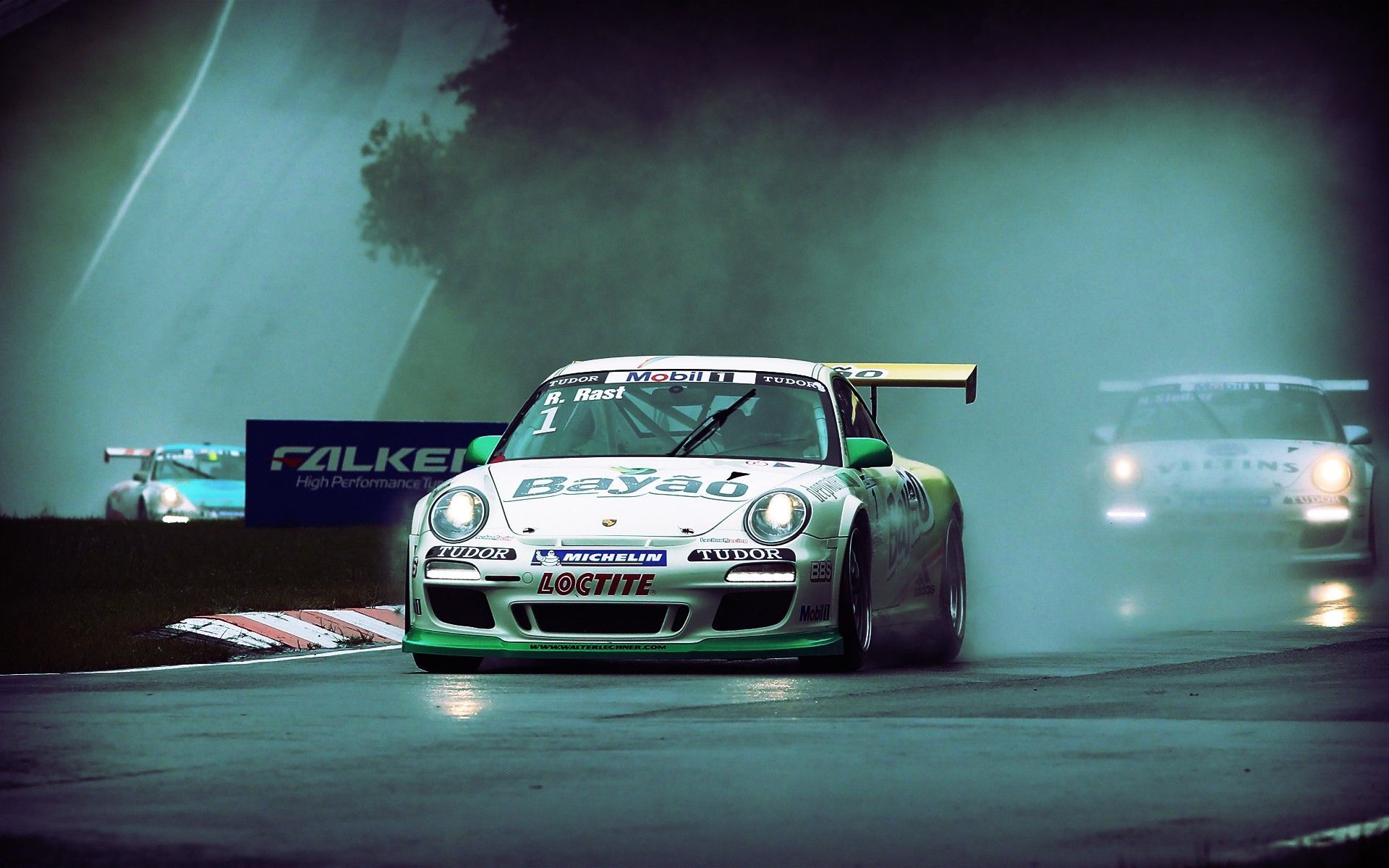1920x1200 rain, Mist, Racing, Porsche, Gt3 Wallpaper HD / Desktop and Mobile Background