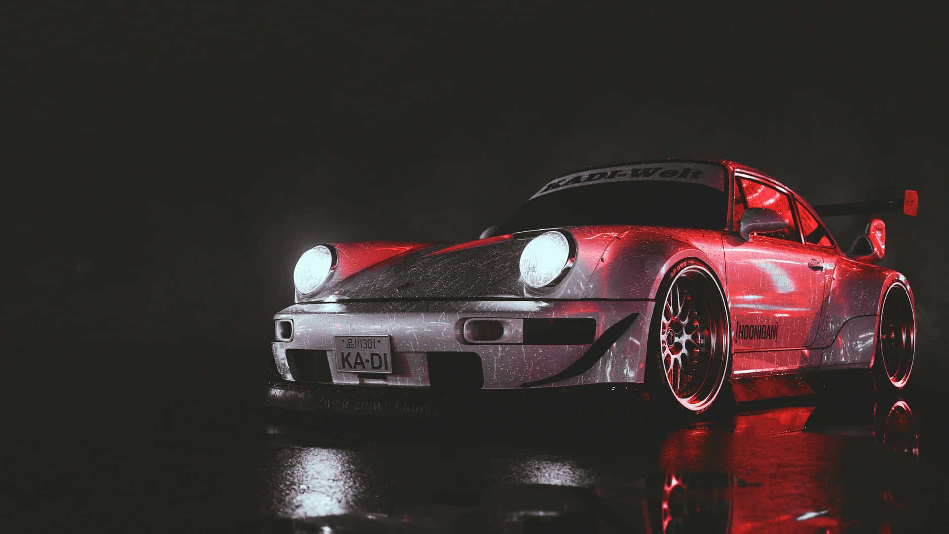1920x1080 Download R W B Porschein Rainy Night Wallpaper