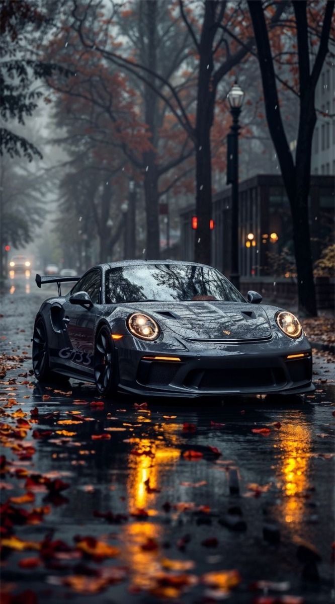666x1200 Porsche GT3 RS: Elegance in the Rain