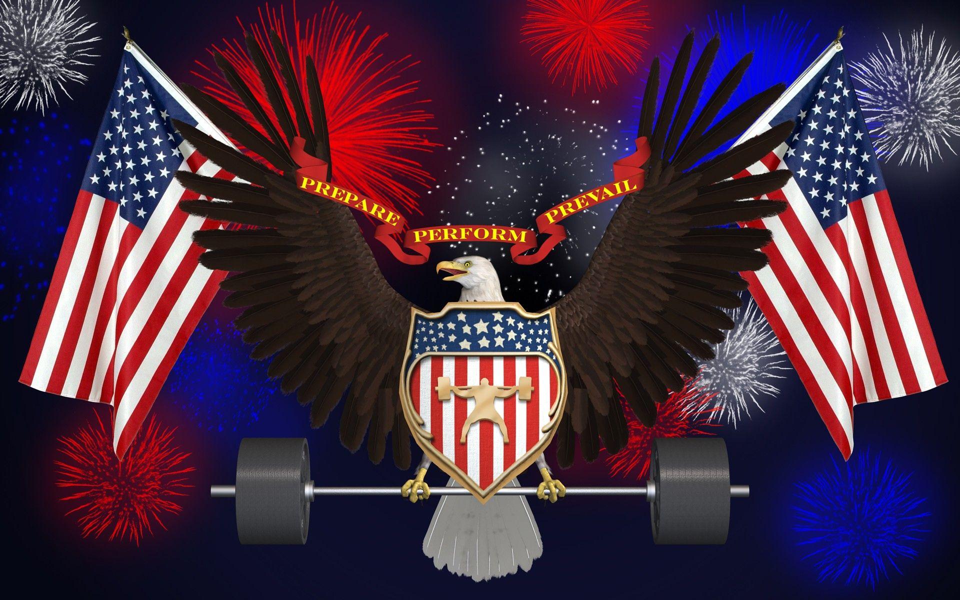 1920x1200 Monuments: Eagle Flag July Usa Fireworks Memorial Day Holiday Birb