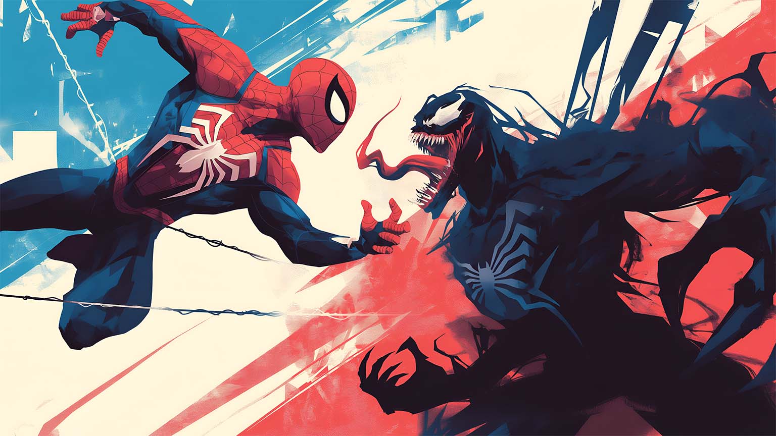 1536x864 Spider Man Vs Venom Action Scene Desktop Wallpaper