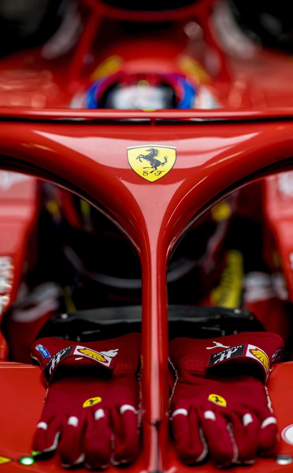 950x1534 Download Ferrari F1 Cockpit Viewwith Driver Gloves Wallpaper