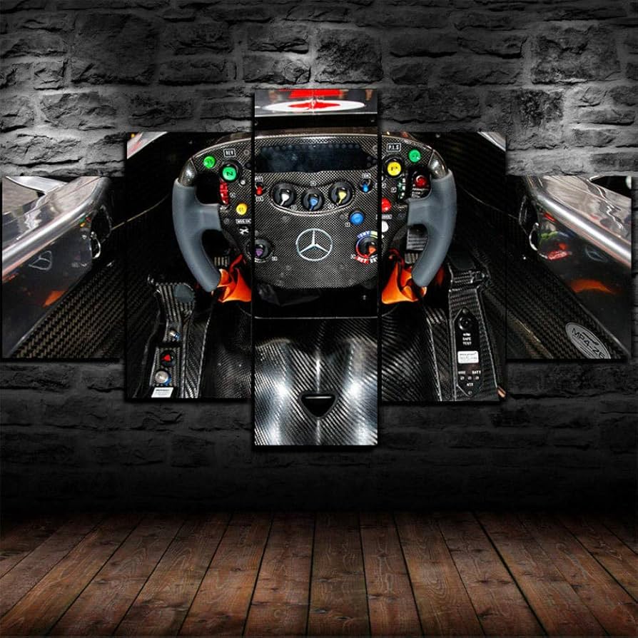 894x894 Myrdsio Multi Panel Wall Art 5 Piece Print On Canvas Picture Inside The Cockpit Of Formula F1 Art Print Image Modern Home Decoration 150×80Cm Wallpaper (Completely Framed) : Amazon.co.uk: Home & Kitchen