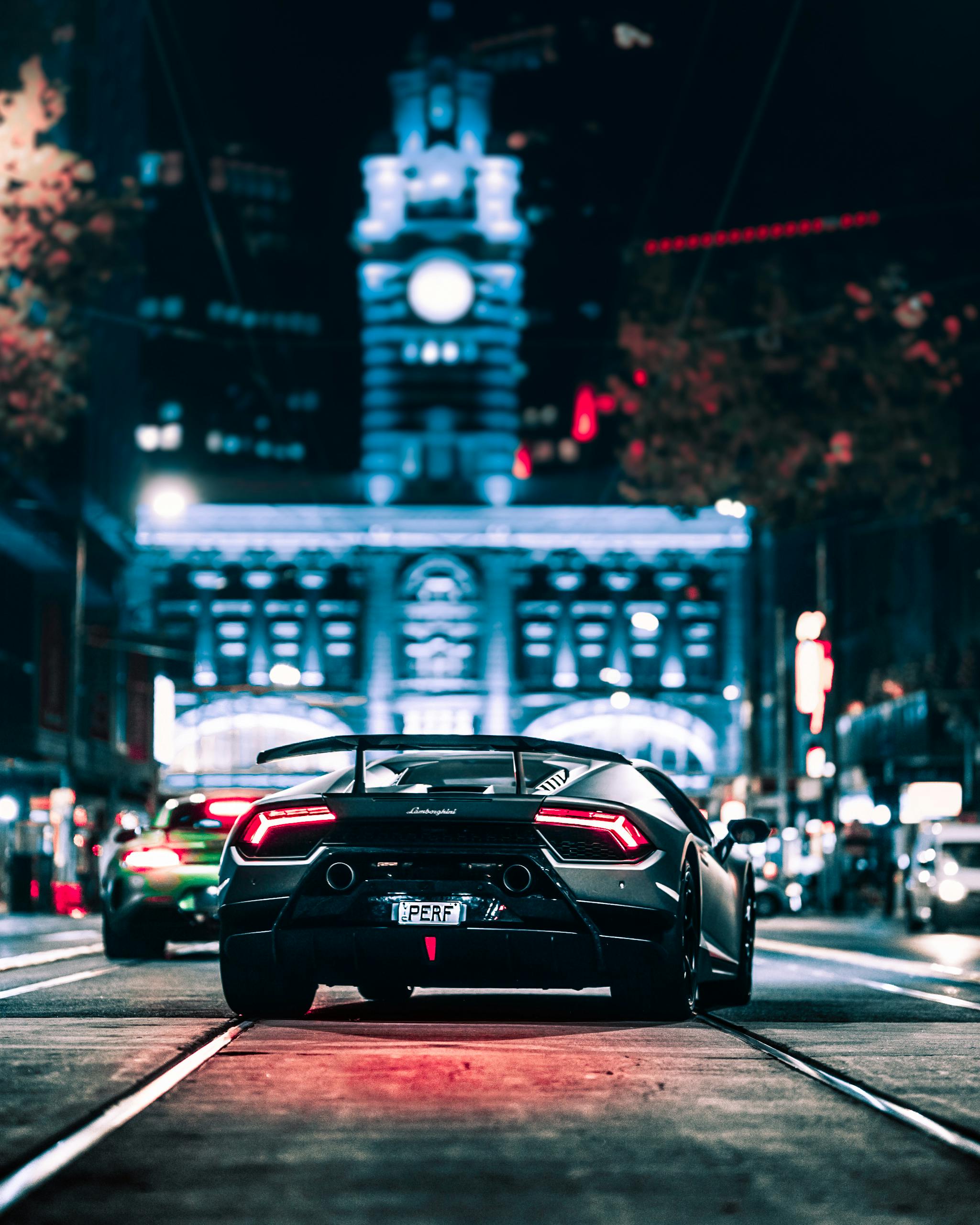 2049x2561 Black Lamborghini on Road during Night Time · Free