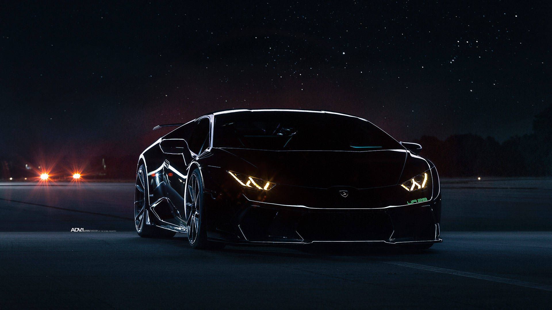 1920x1080 Download Nighttime Black Lamborghini Wallpaper