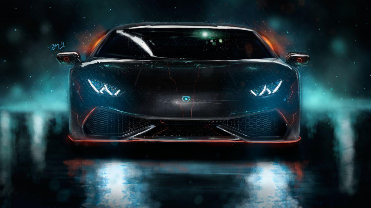 1280x720 Lamborghini Night Wallpaper