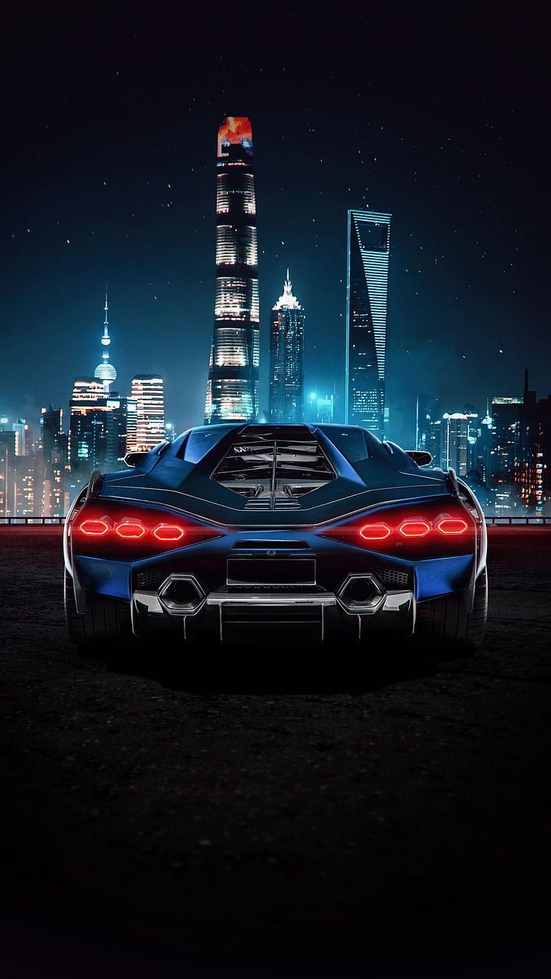 800x1422 HD lamborghini car city wallpaper