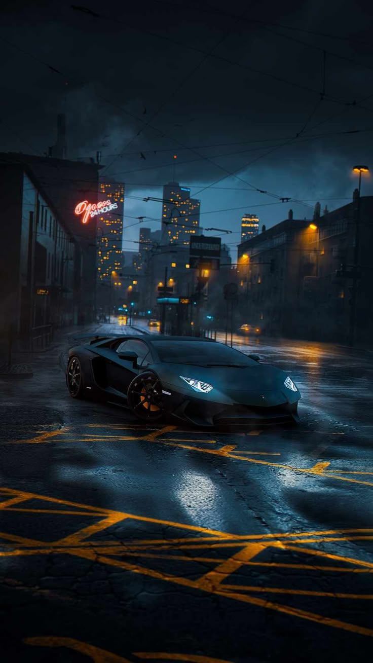 736x1308 Black Lambo iPhone Wallpaper