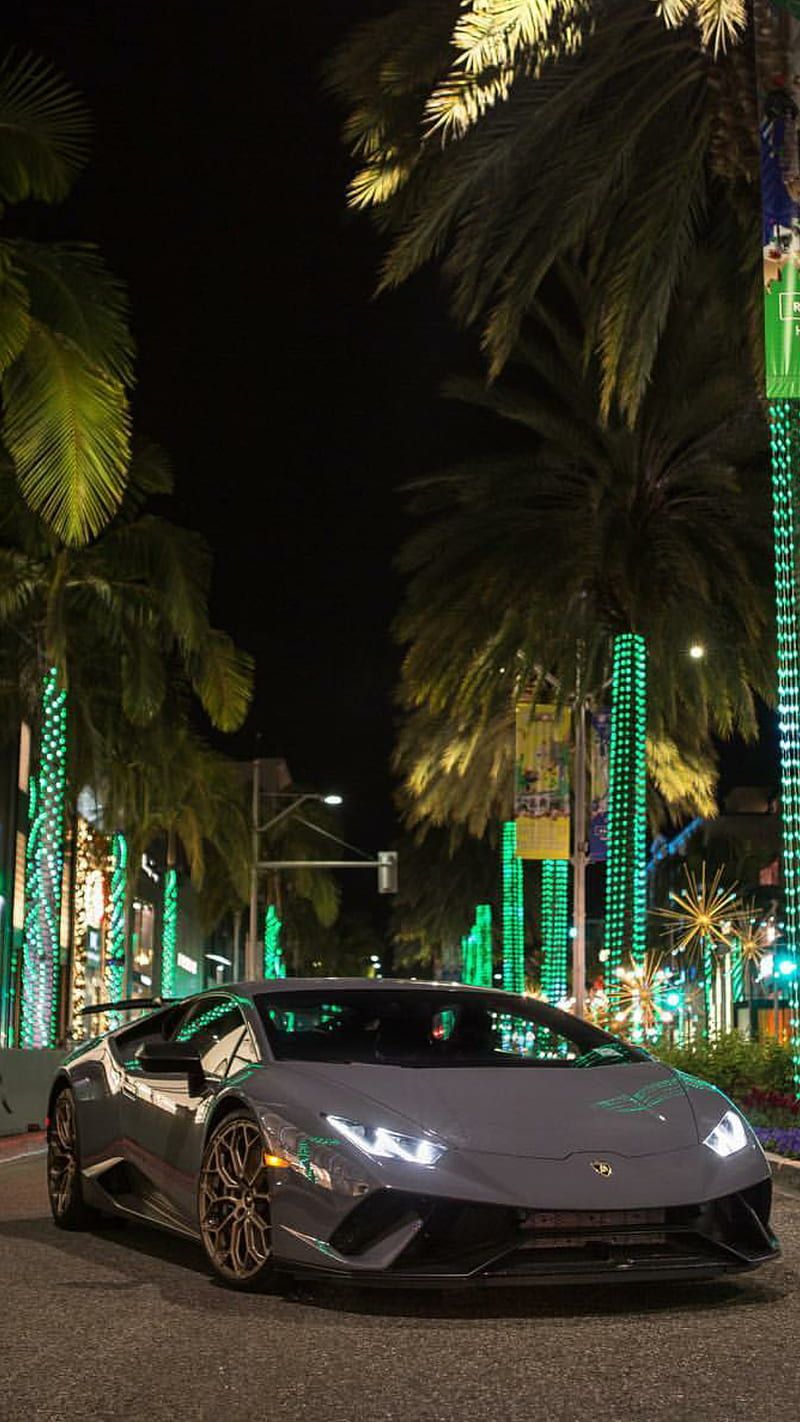 800x1422 Lamborghini, huracan, car, supercar, sports, america, new, night, california, HD phone wallpaper