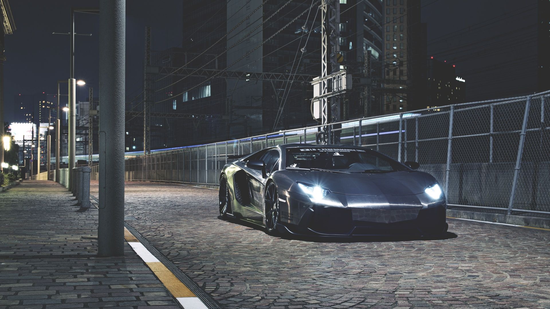 1920x1080 Wallpaper Lamborghini, night, street, Aventador, Lamborghini, aventador for mobile and desktop, section машины, resolution 1920x1080