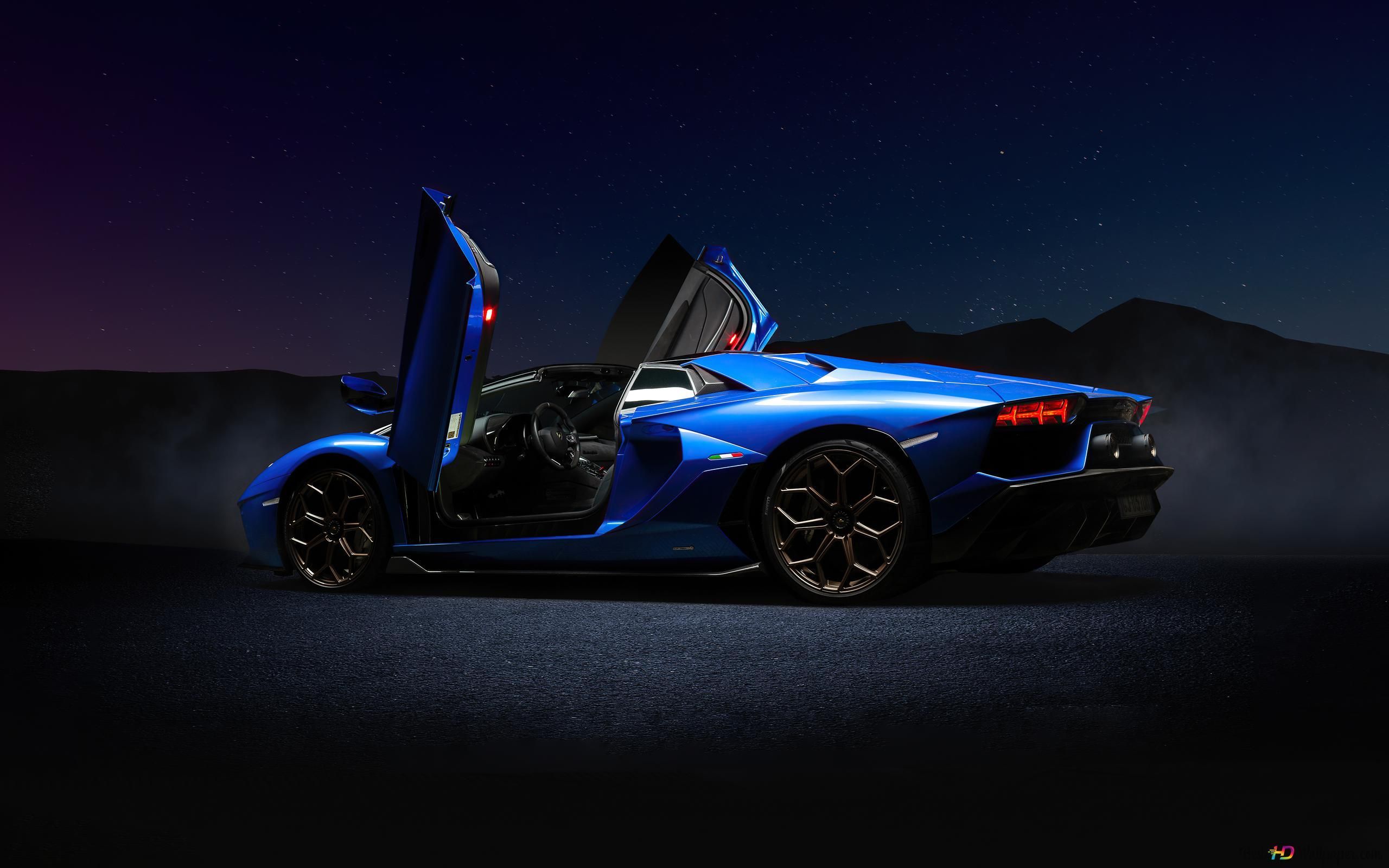 2560x1600 Blue Avandator roadster Lamborghini & darknight 4K wallpaper download