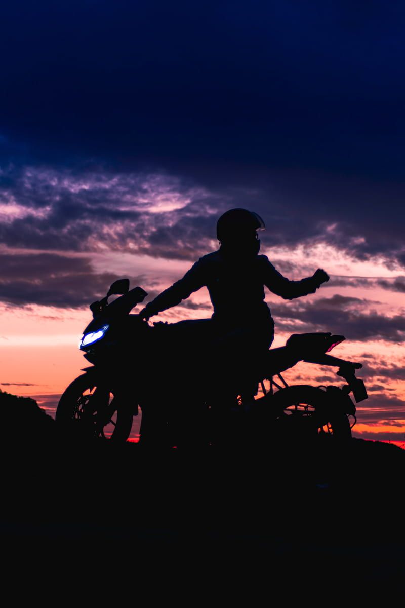 800x1200 Motorcycle, motorcyclist, silhouette