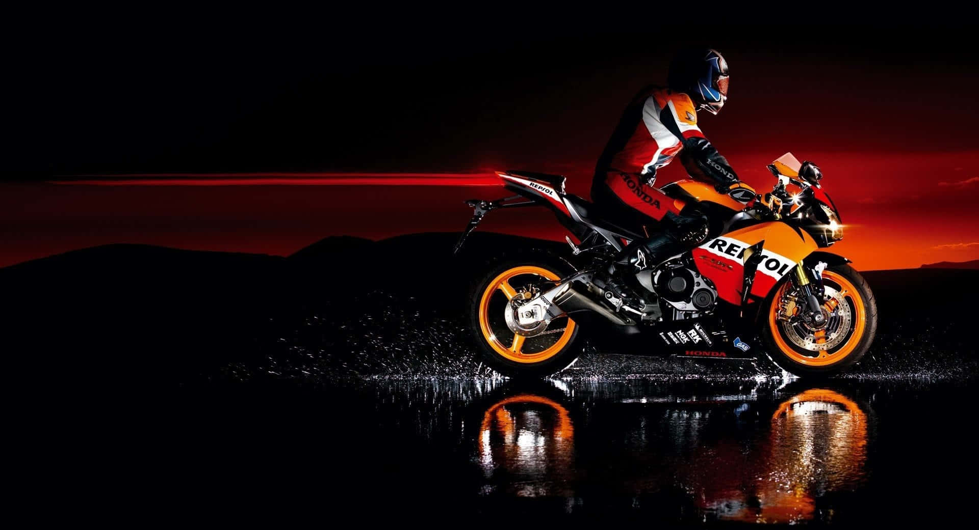 1920x1041 Download Motorcycle Orange Aesthetic