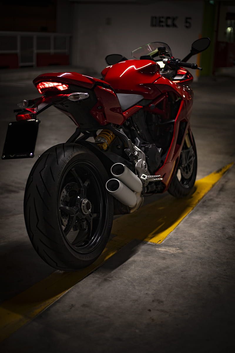 800x1200 Red and black motorcycle, HD phone wallpaper