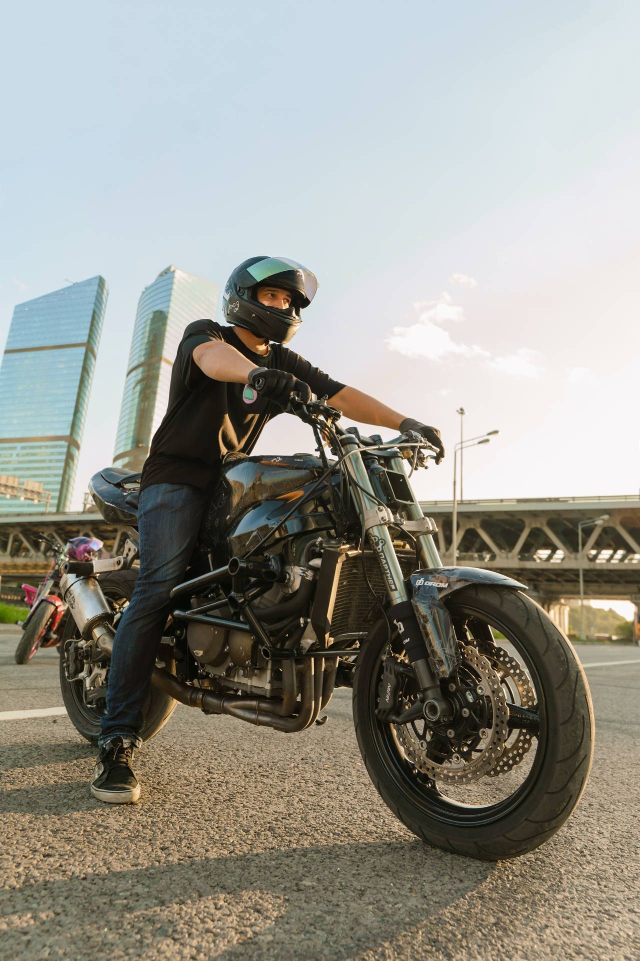 1280x1920 Motorbike Man Aesthetic Wallpaper