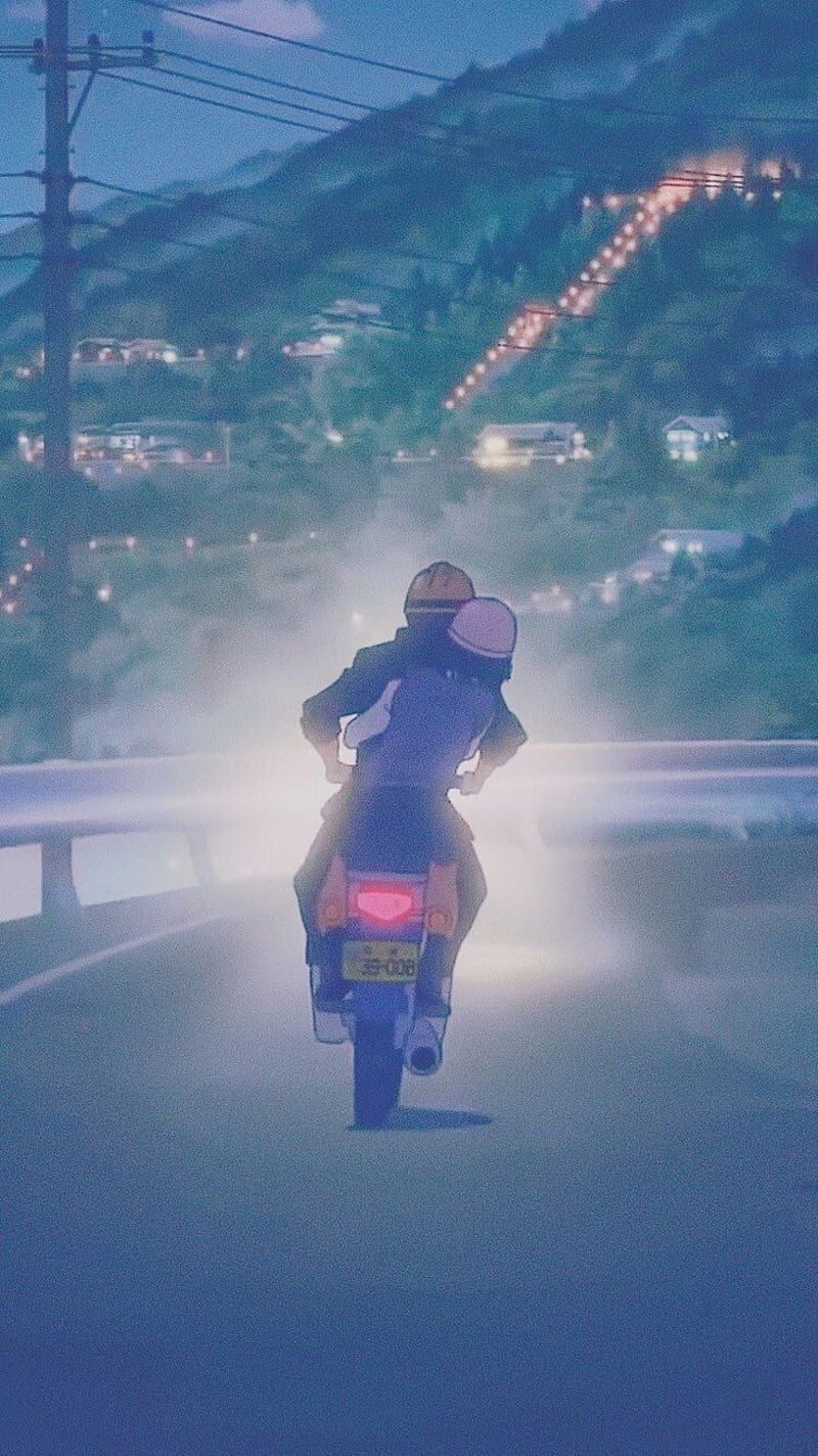800x1423 Your name, anime, bike, bike ride