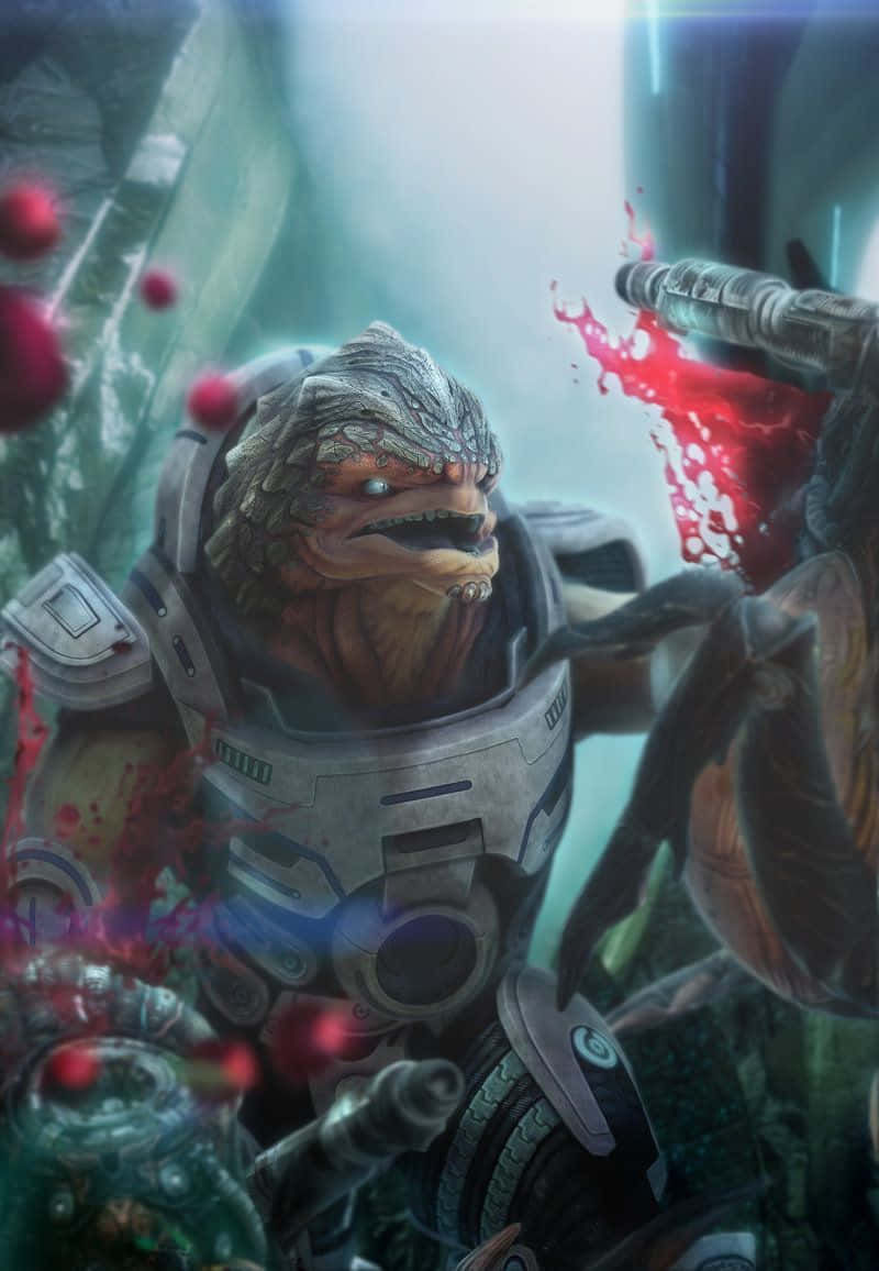 800x1156 Download Grunt, the powerful Krogan warrior in Mass Effect Wallpaper