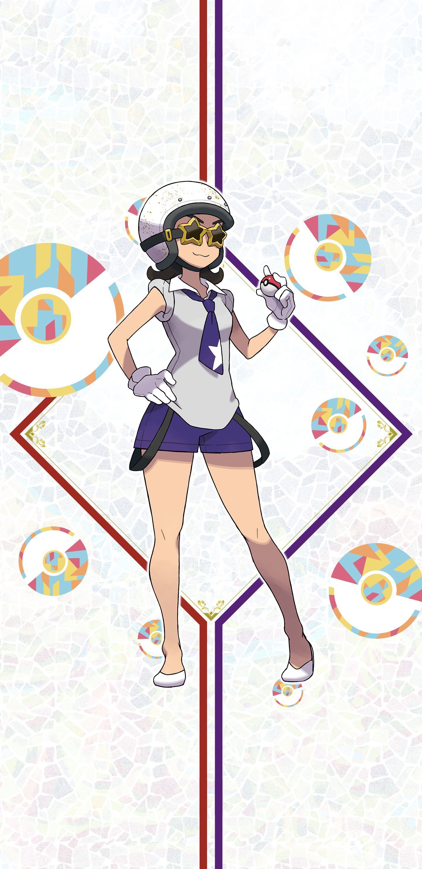 1440x2960 Pokémon Scarlet & Violet Team Grunt Female (Violet) Wallpaper with Monocle