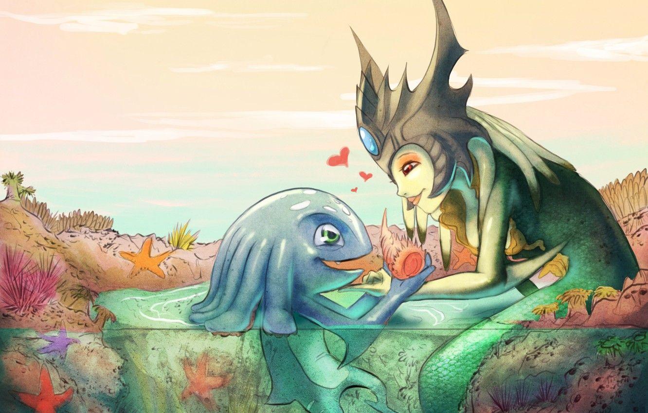 1332x850 Wallpaper art, lol, League of Legends, Nami, Fizz image for desktop, section игры