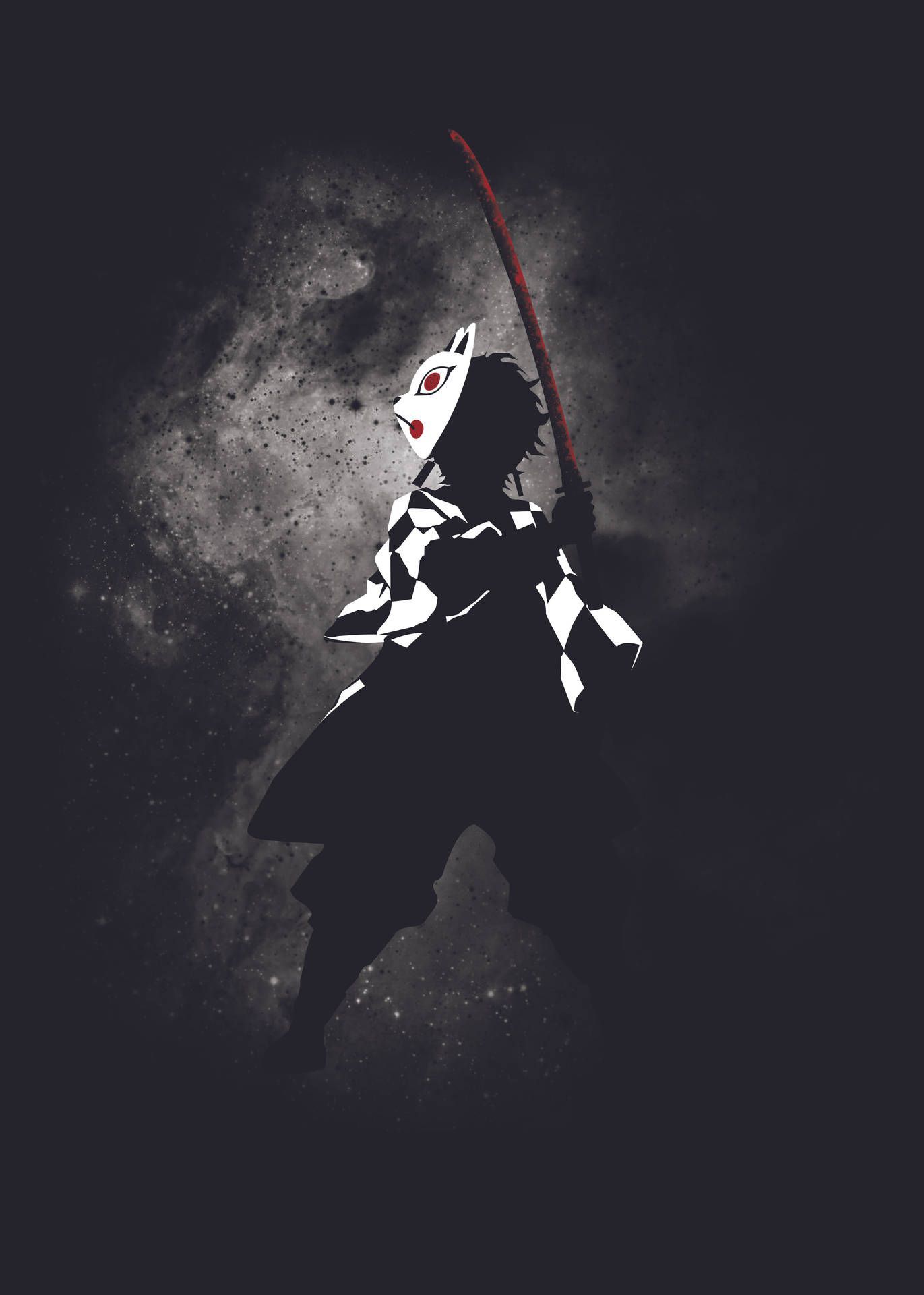 1371x1920 Download Simple Tanjiro Kamado Background Wallpaper