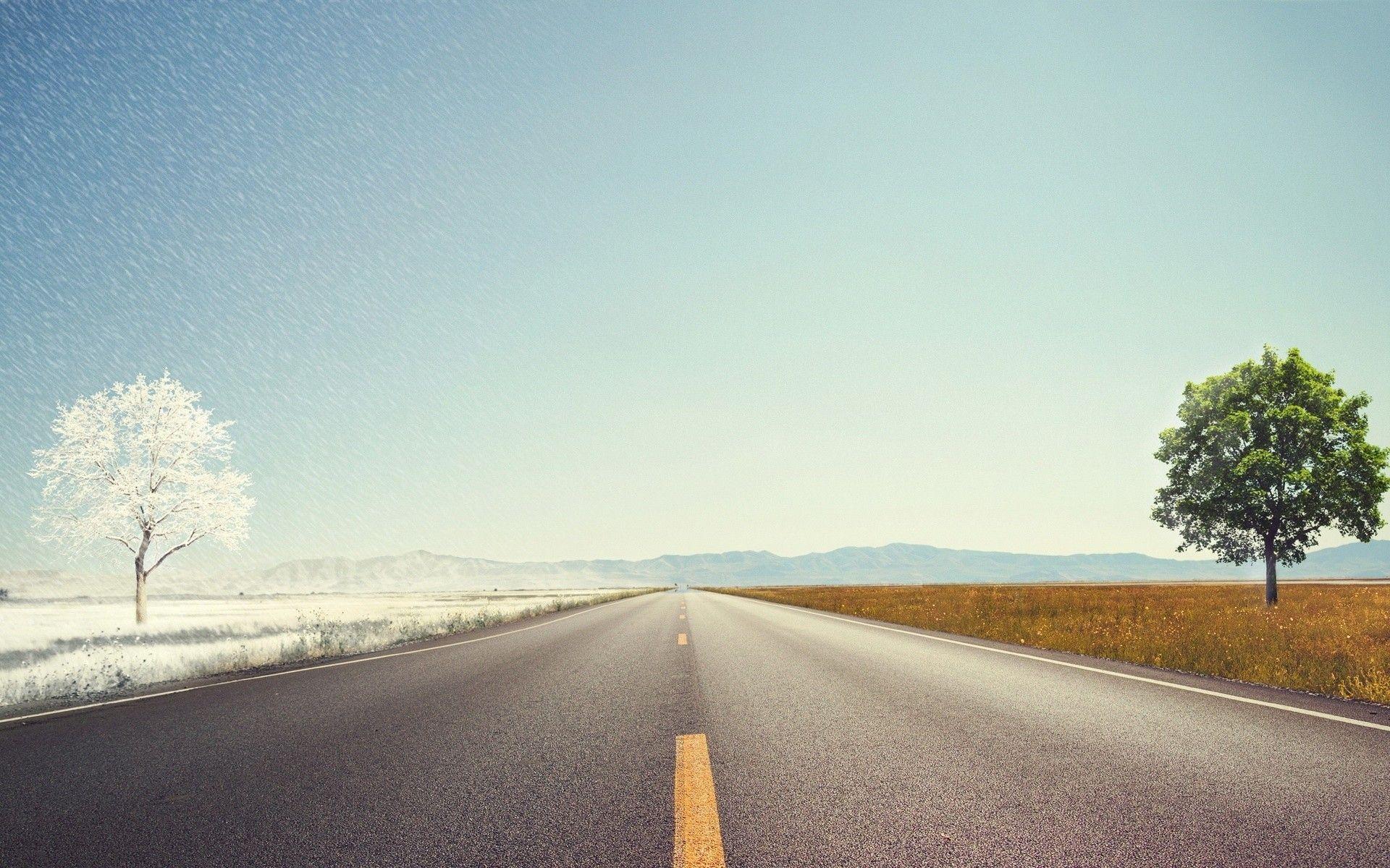1920x1200 #landscape, #road, #digital art, #winter, #summer