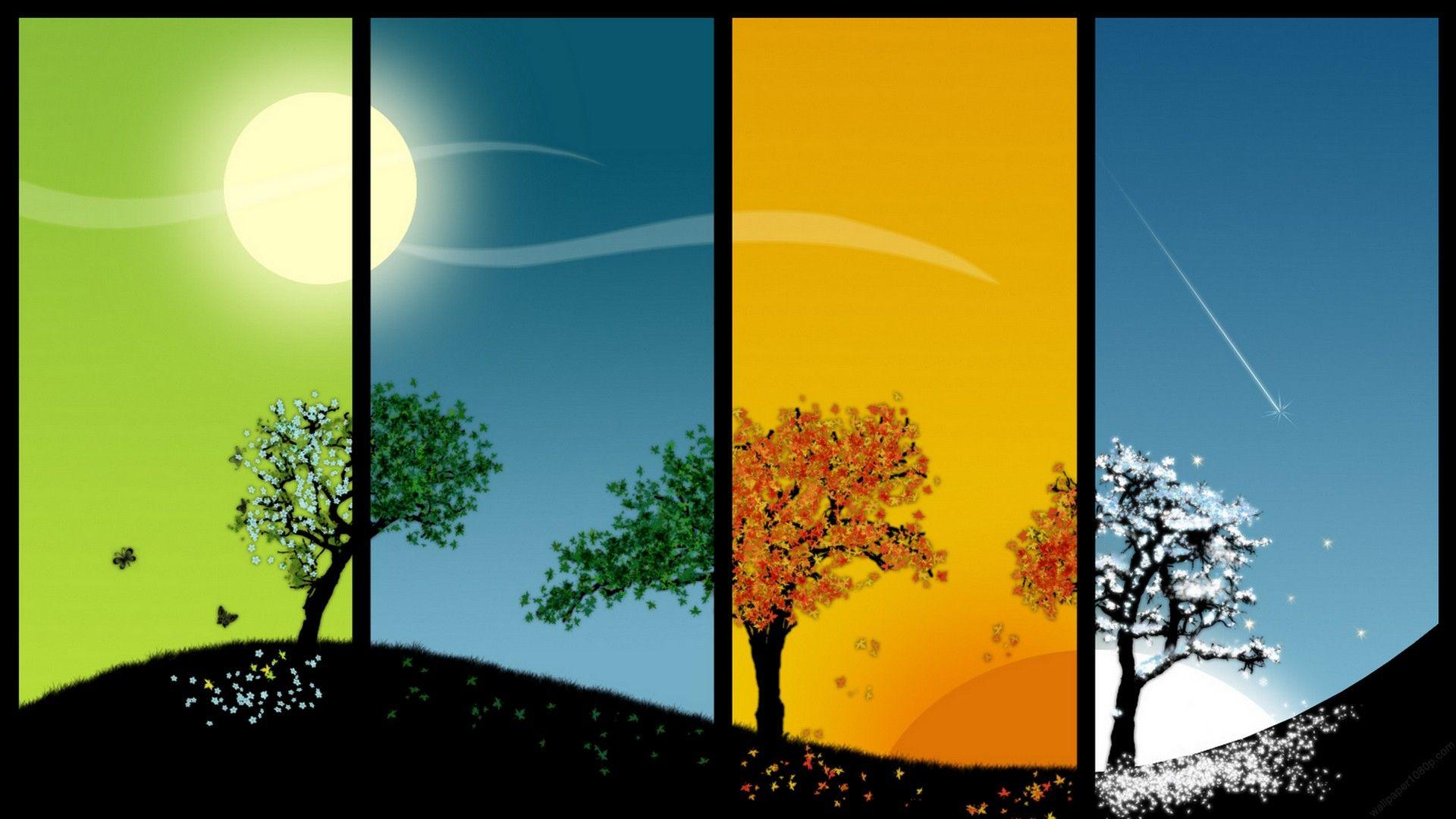 1920x1080 Free download cool 4 seasons spring summer autumn winter