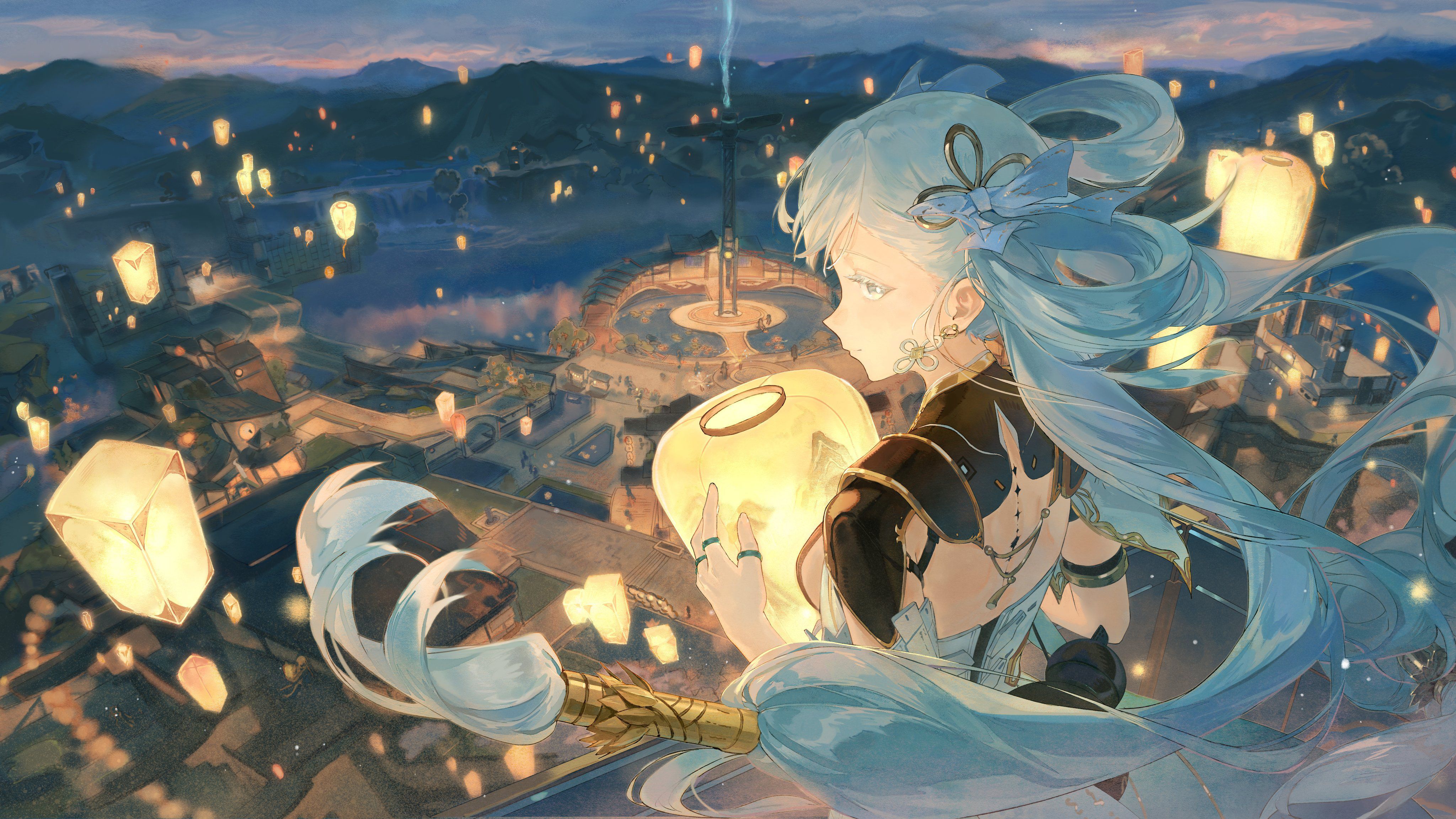 4096x2304 Kiriyume on X: Cleaned 4k Jinshi Lanterns Wallpaper! I miss Jinzhou
