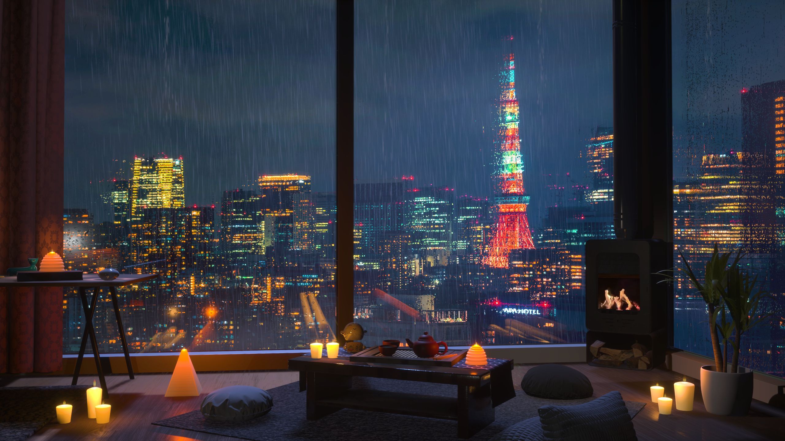 2560x1440 Cosy Tokyo Apartment (2560x1440) Animated version in comments
