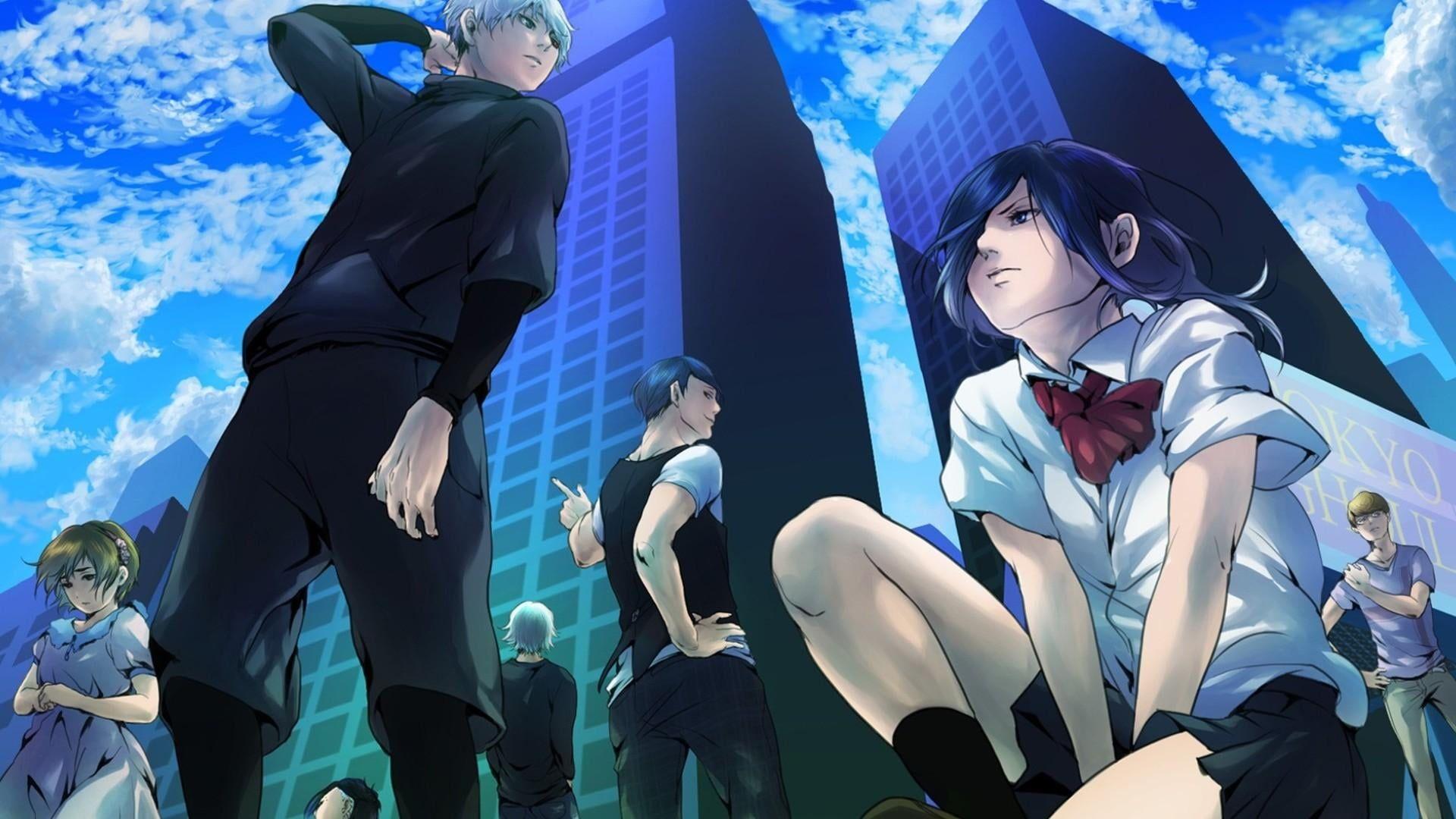 1920x1080 Low angle photography of anime poster, Tokyo Ghoul, Kaneki Ken