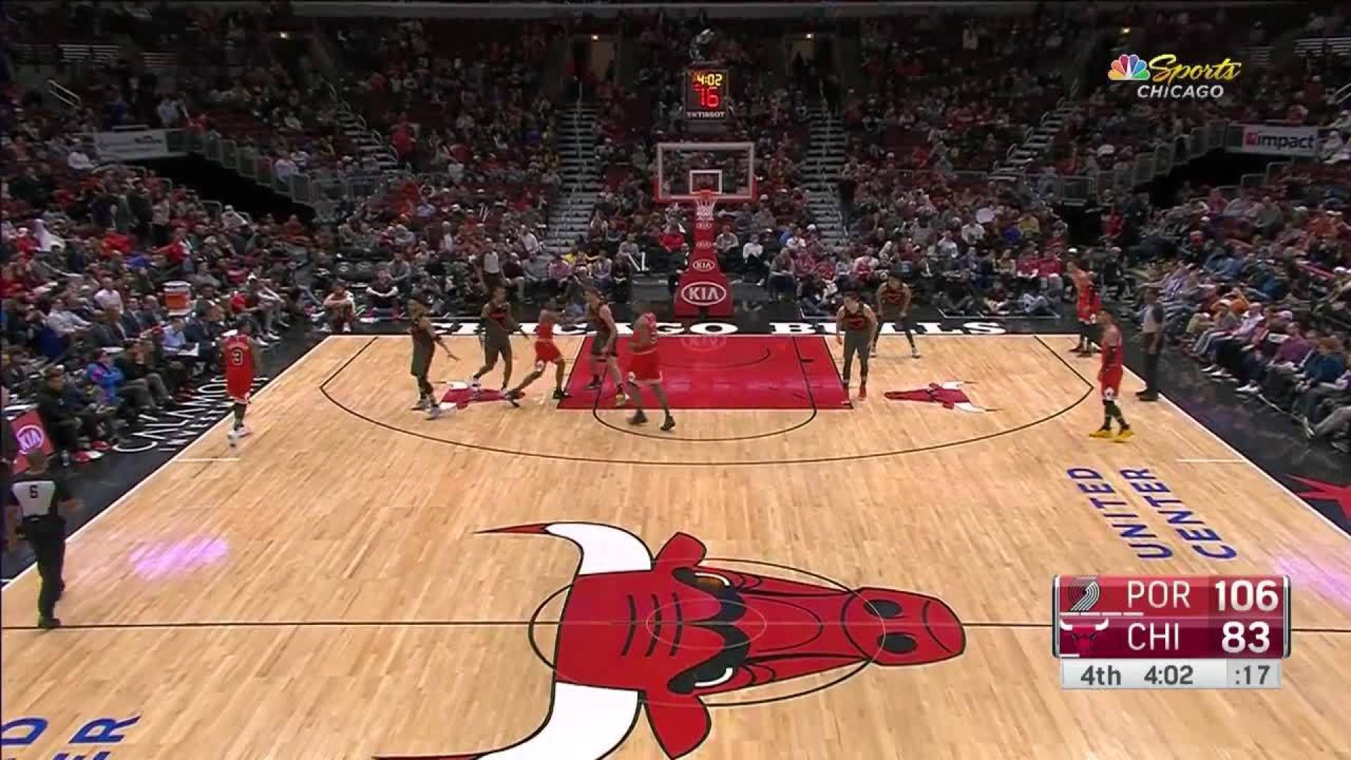 1920x1080 Cristiano Felicio rattles the rim on the finish in the fourth