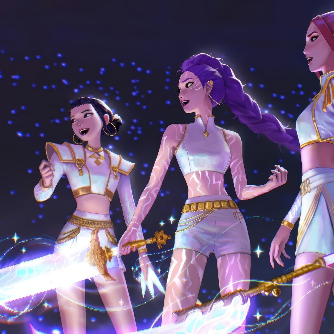 1280x1280 Huntrix Wallpaper 4K, KPop Demon Hunters, Rumi