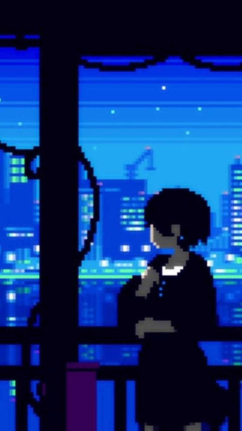800x1423 Lofi Hip Hop, Lo Fi Anime Black Hair Girl Pixel Art, HD phone wallpaper