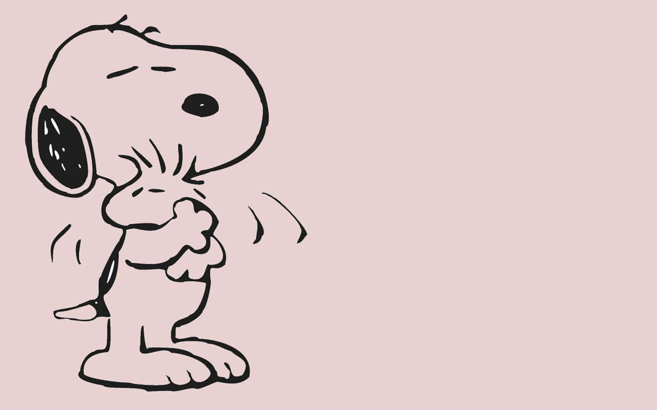 1280x800 Download Pensive_ Snoopy_ Pink_ Background Wallpaper