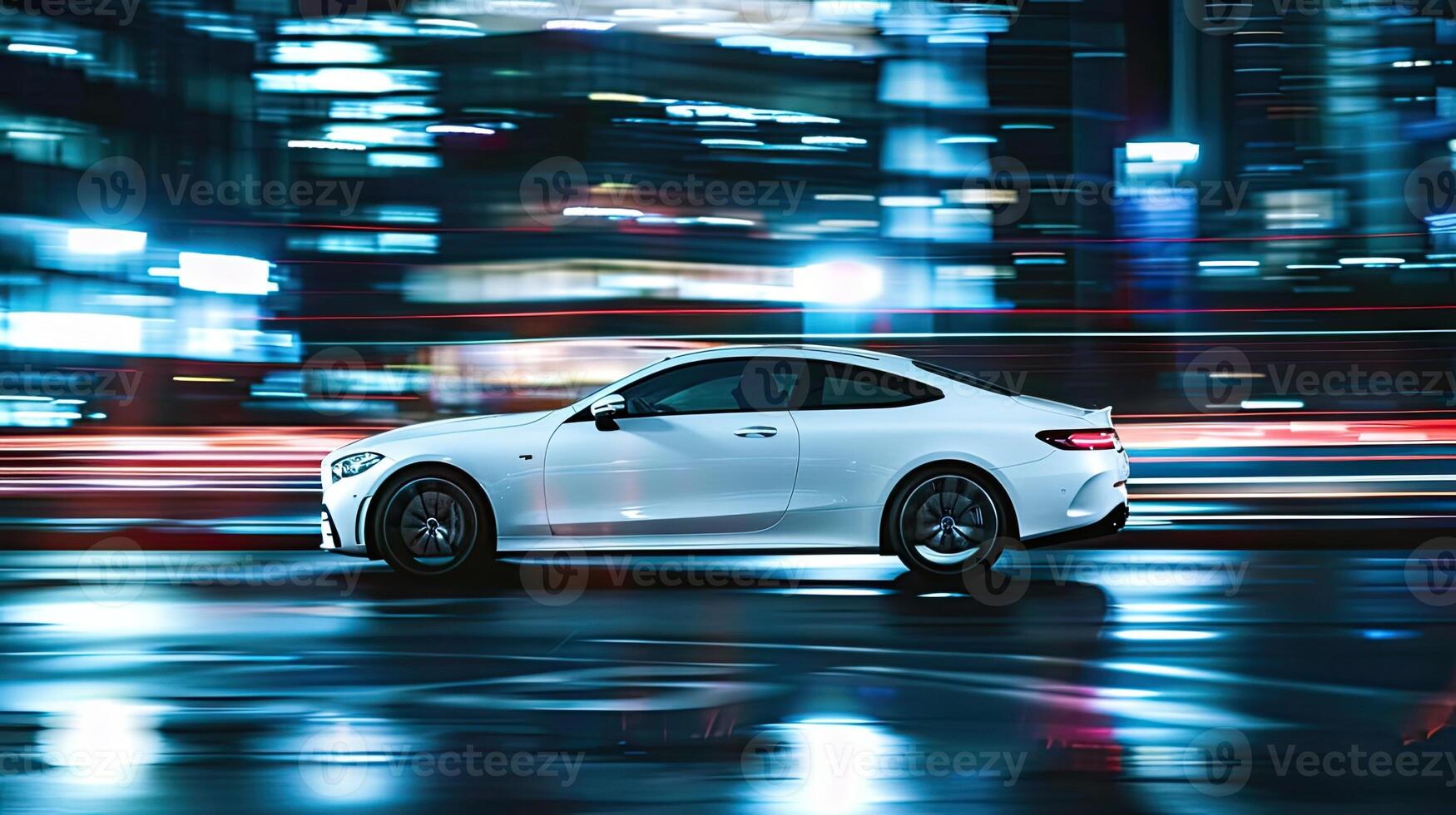 1750x980 The mercedes c coupe is shown in motion at night
