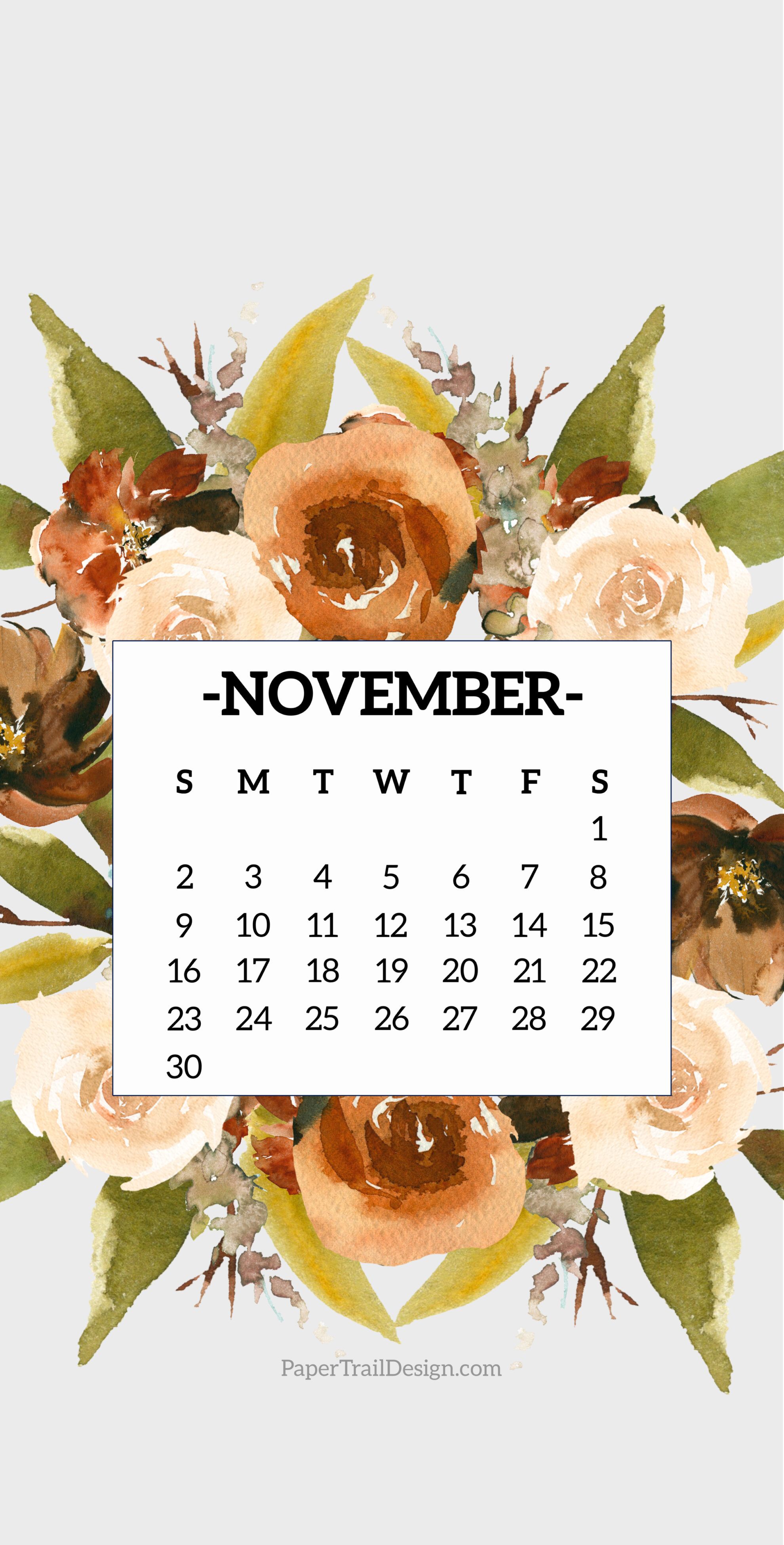 1980x3898 Calendar Phone Wallpaper Trail Design