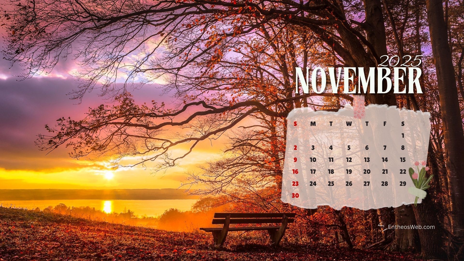 1920x1080 November 2025 Calendar Desktop Wallpaper Background