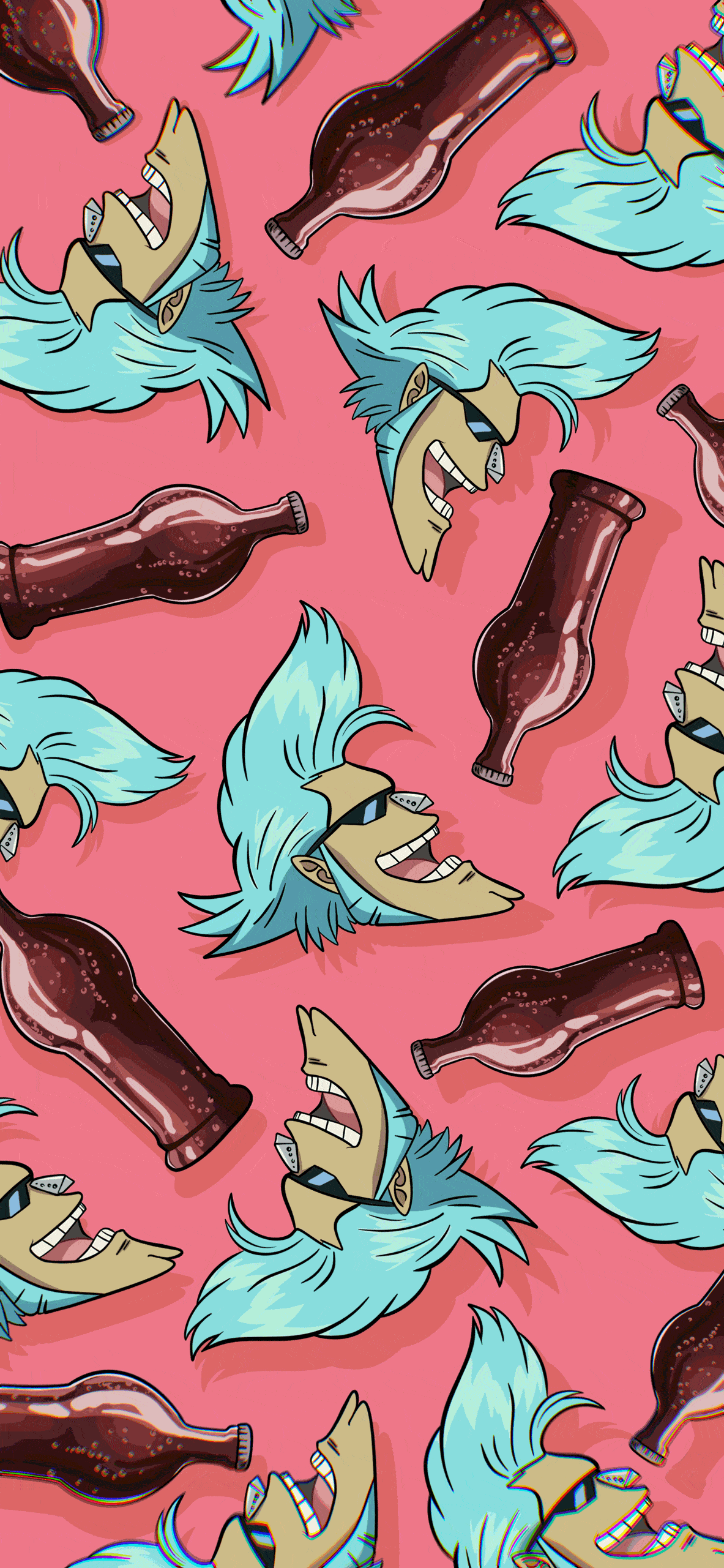 1183x2561 One Piece Franky Cola Colorful GIF Wallpaper