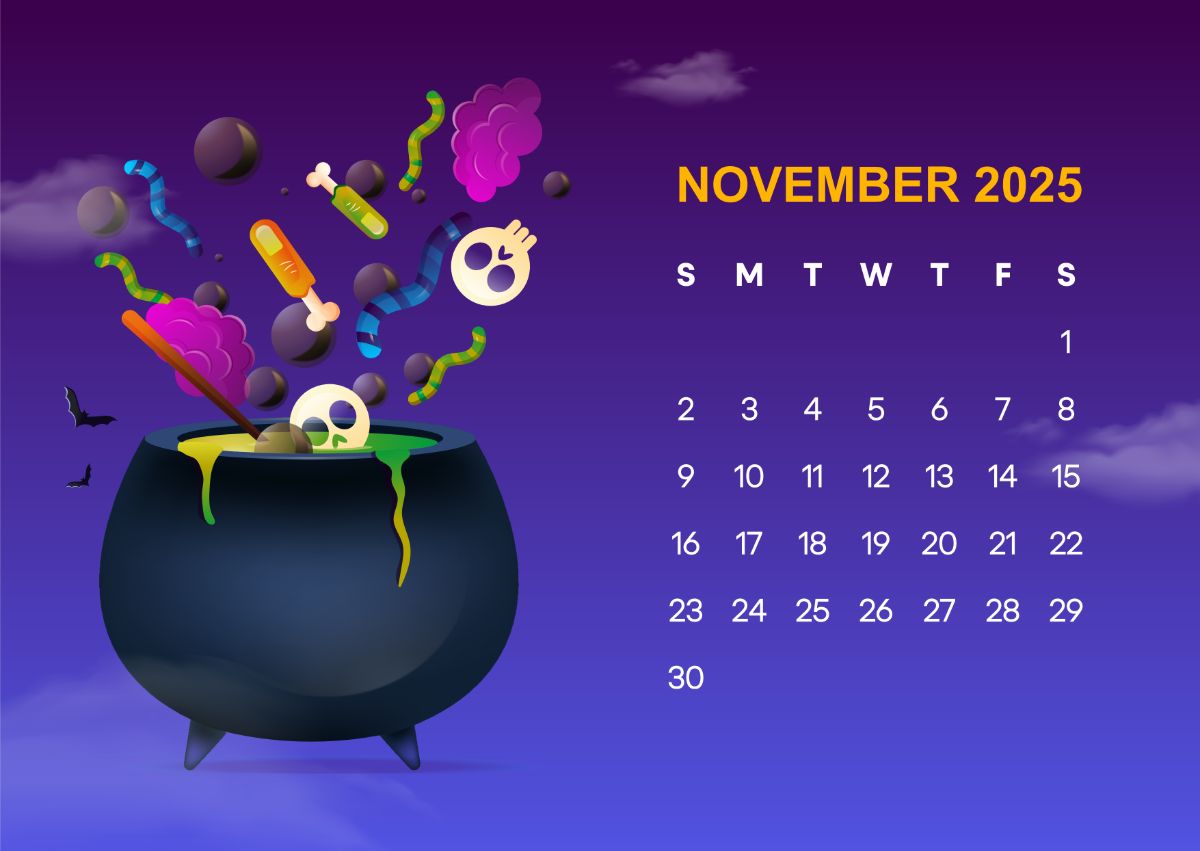 1200x851 Free November 2025 Calendar Template to Edit Online