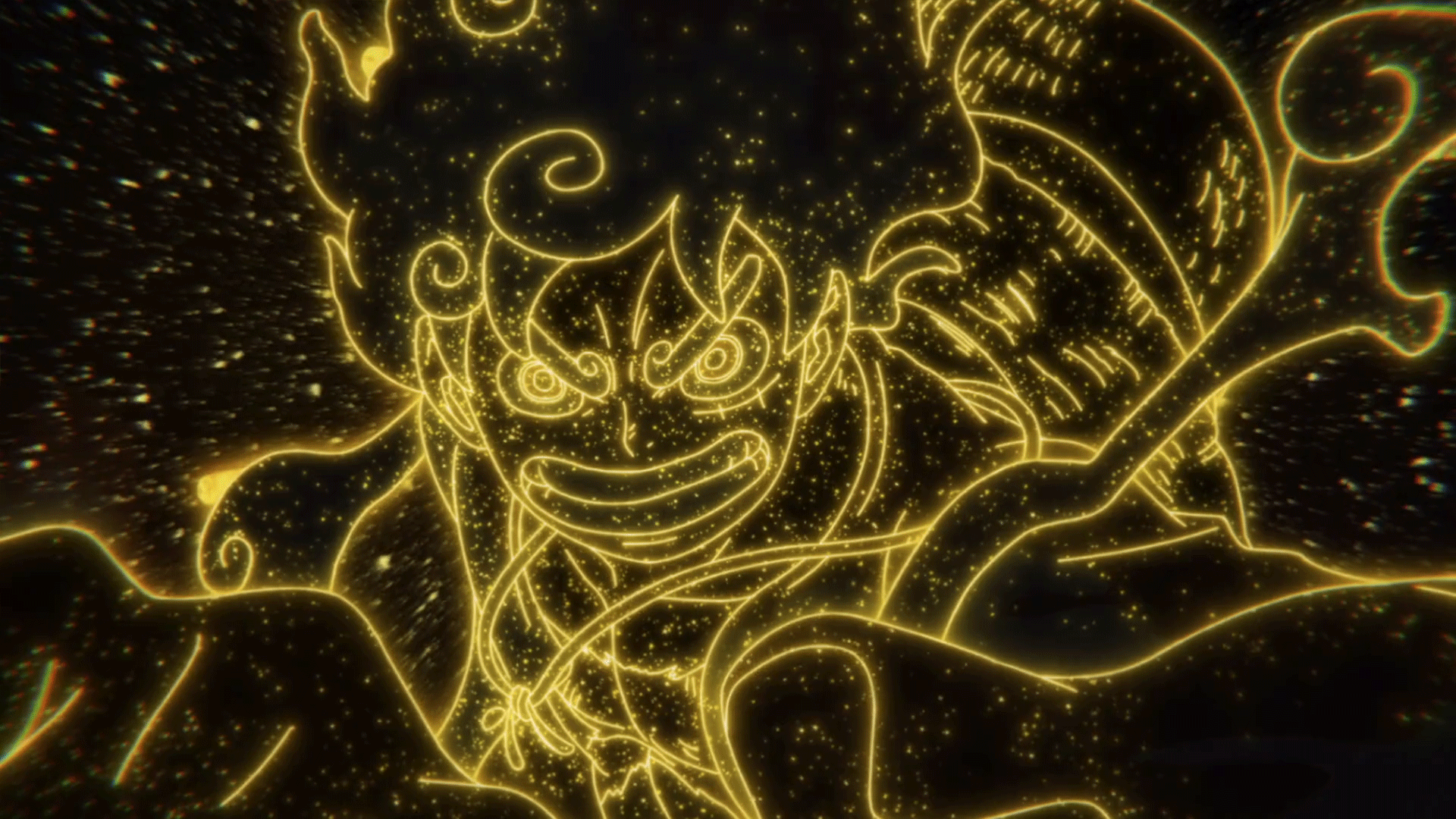 1920x1080 Monkey D. Luffy Gear 5: Epic Glow Anime Action from One Piece