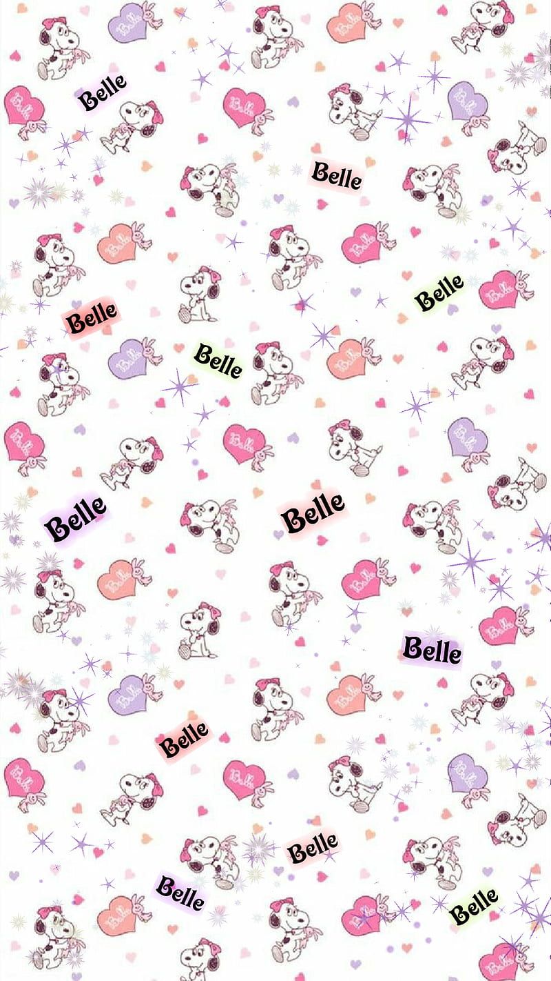 800x1422 Snoopy Sister belle, pink, snoopy sister, happy, hearts, purple, girl, peanuts, HD phone wallpaper