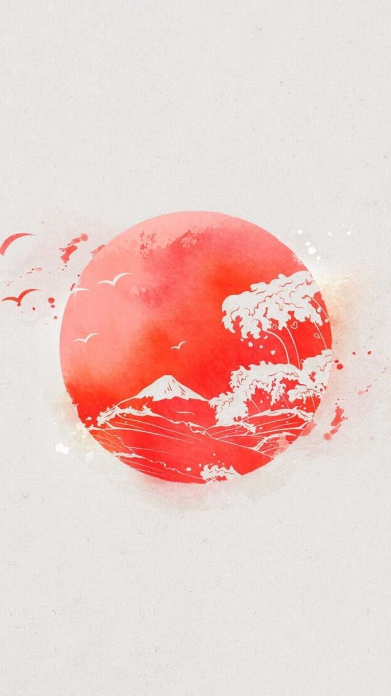 800x1422 Japan, country, flag, red, white, HD phone wallpaper