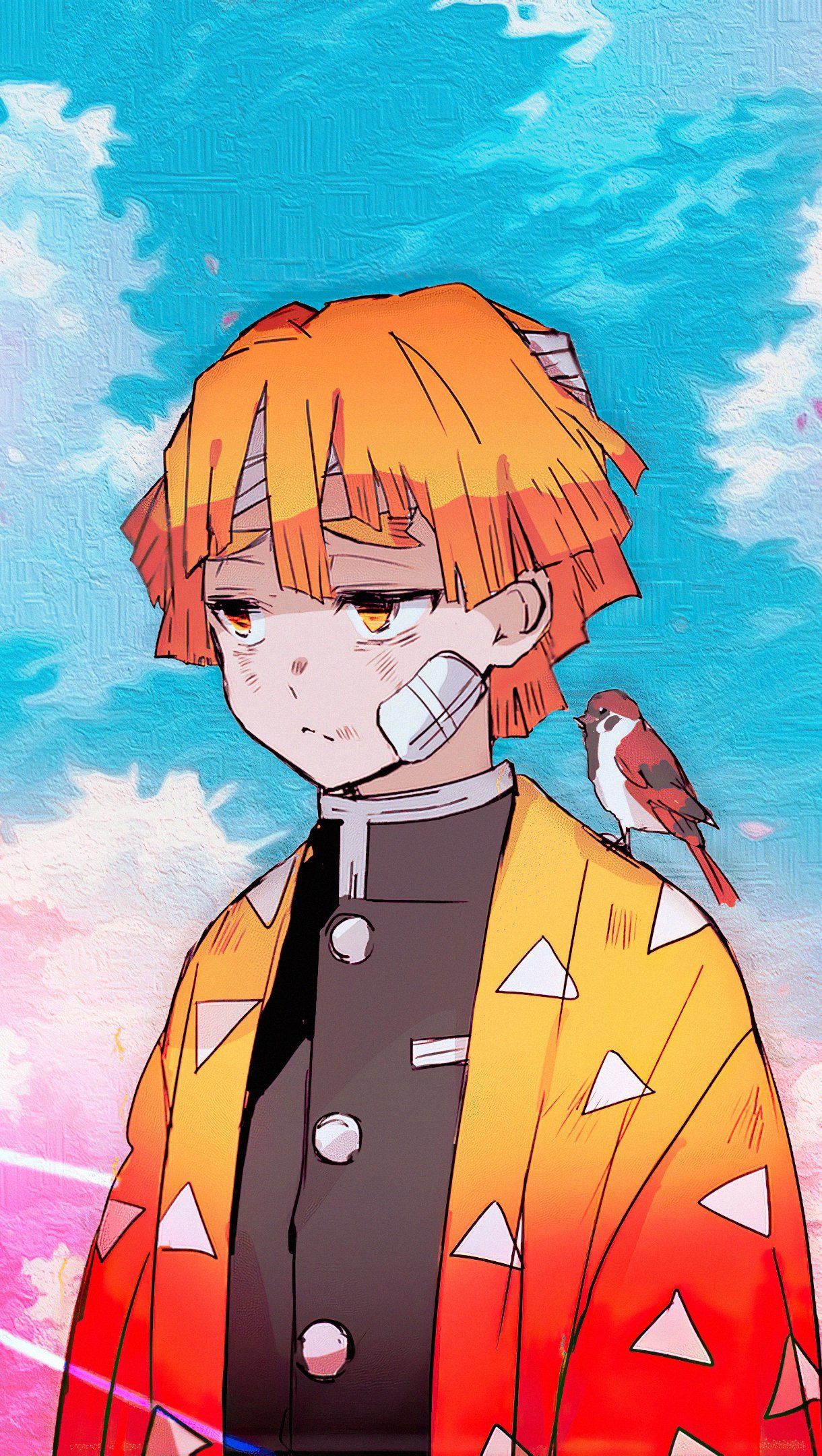1220x2160 Kimetsu no Yauba Zenitsu Agatsuma Anime Wallpaper 4k for iPhone and Mobile Phone