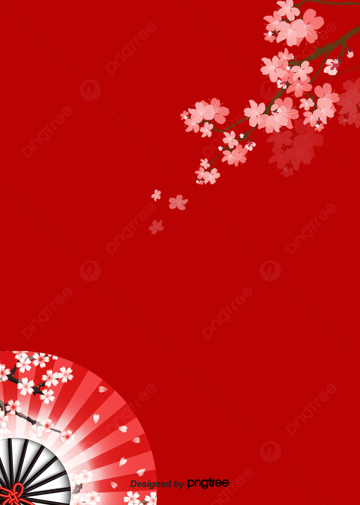 1200x1680 Aesthetic Wind Background Of Red Japanese Cherry Folding Fan Wallpaper Image For Free Download