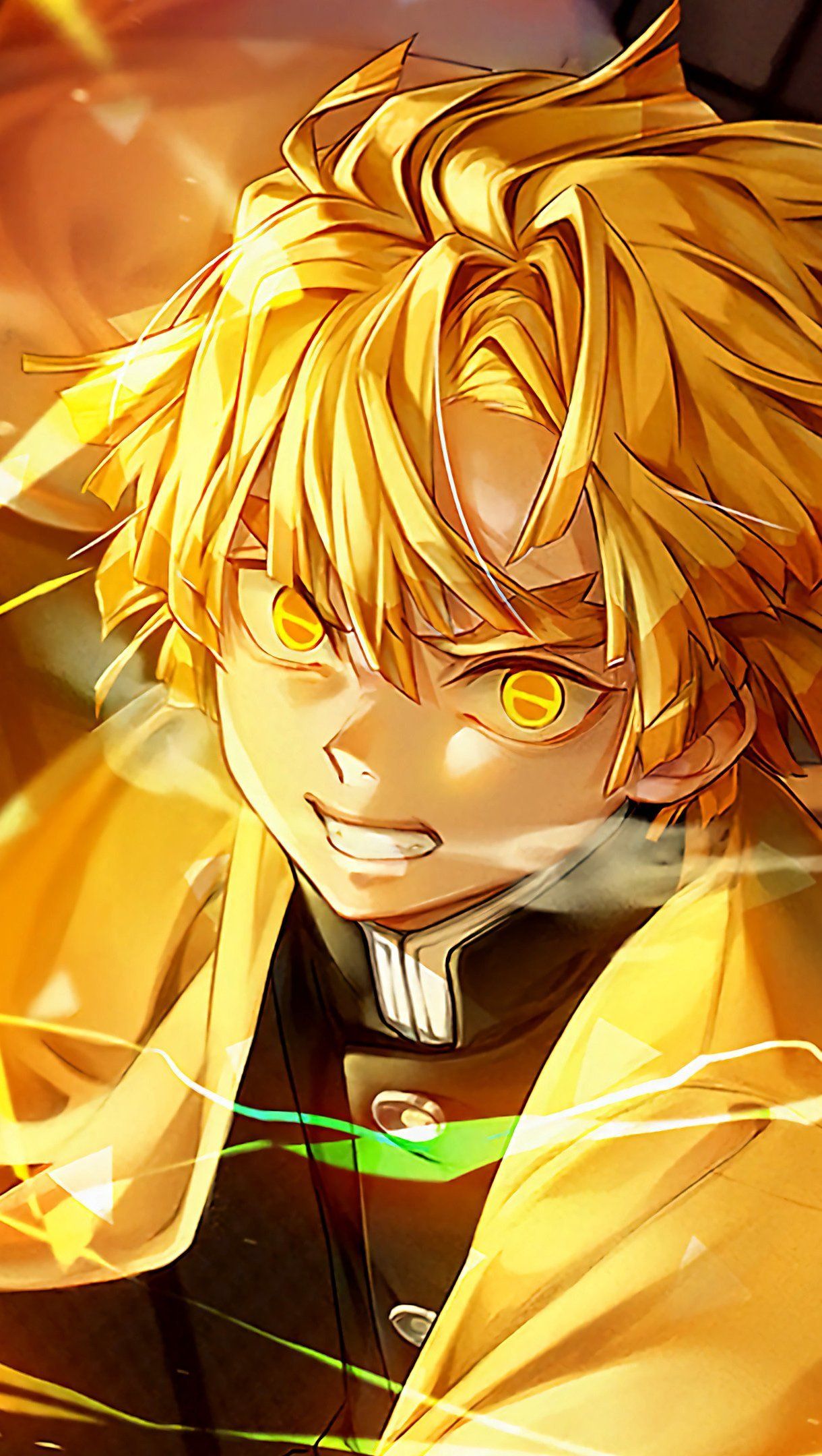 1220x2160 Zenitsu Agatsuma from Demon Slayer Anime Wallpaper 4K for iPhone and Mobile Phone