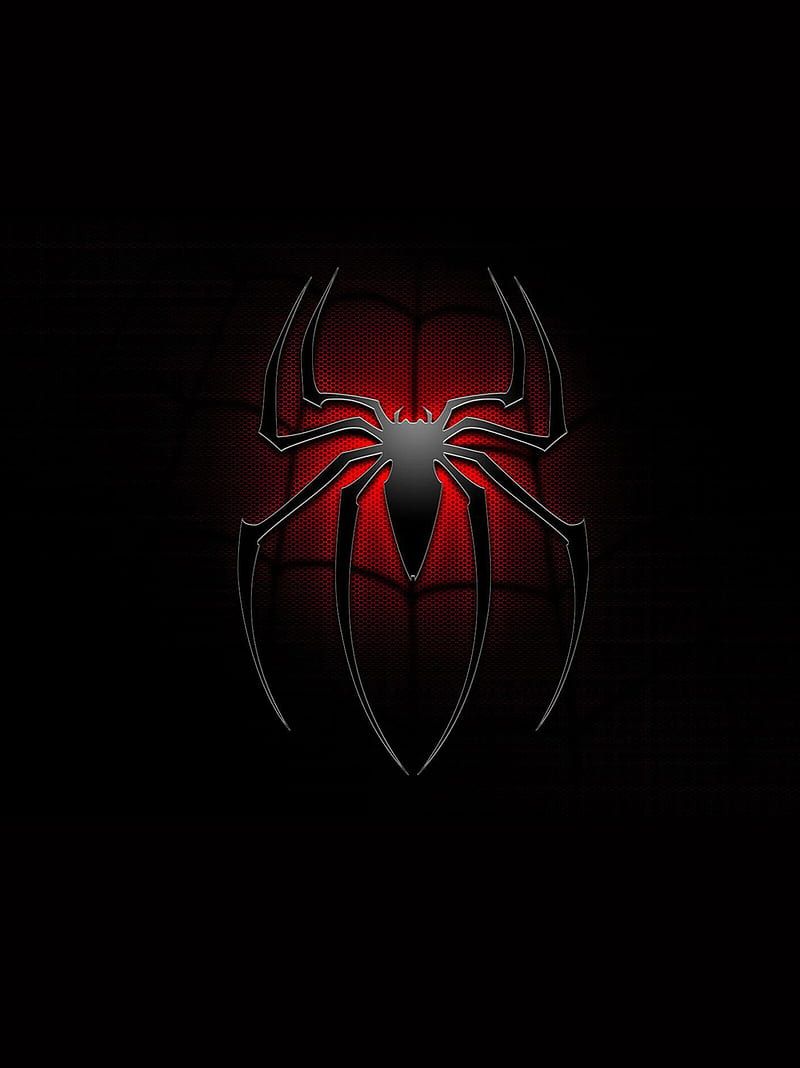 800x1068 Dark spider, black spider, lock screen, spider man, spider logo, spider man logo, HD phone wallpaper