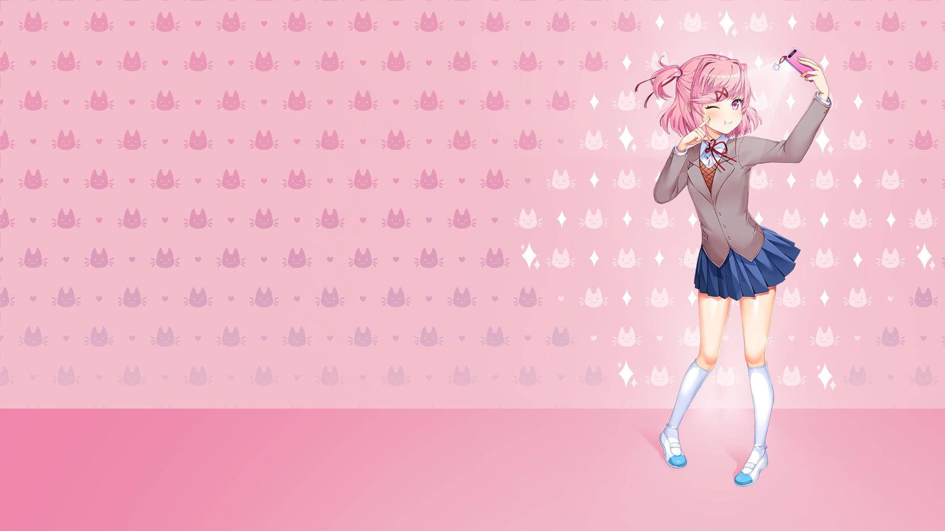 1920x1080 Download Natsuki Selfie Doki Doki Literature Club Wallpaper