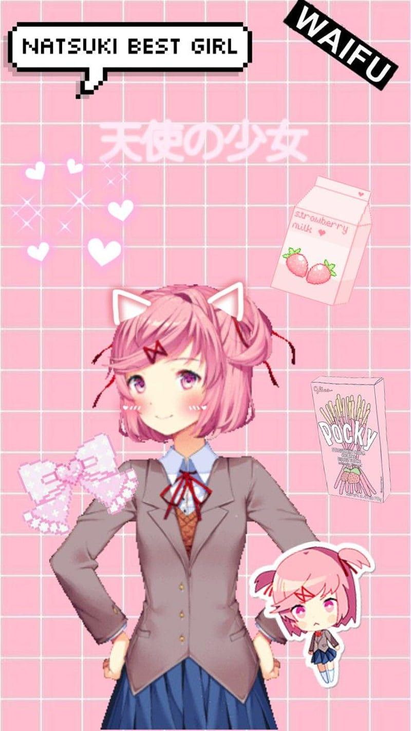 800x1422 Natsuki ddlc, HD phone wallpaper