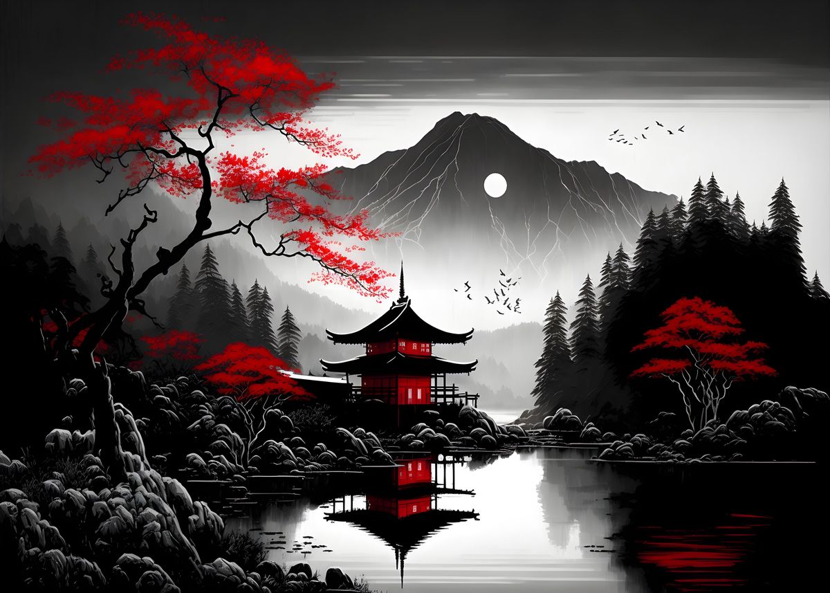 1200x857 Red and Black Japanese Wallpaper, HD Red and Black Japanese Background